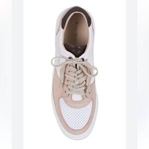 Ron White Beige and White Macklan clay & white suede Sneakers